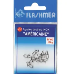 Agrafes flashmer americaine inox (x10)