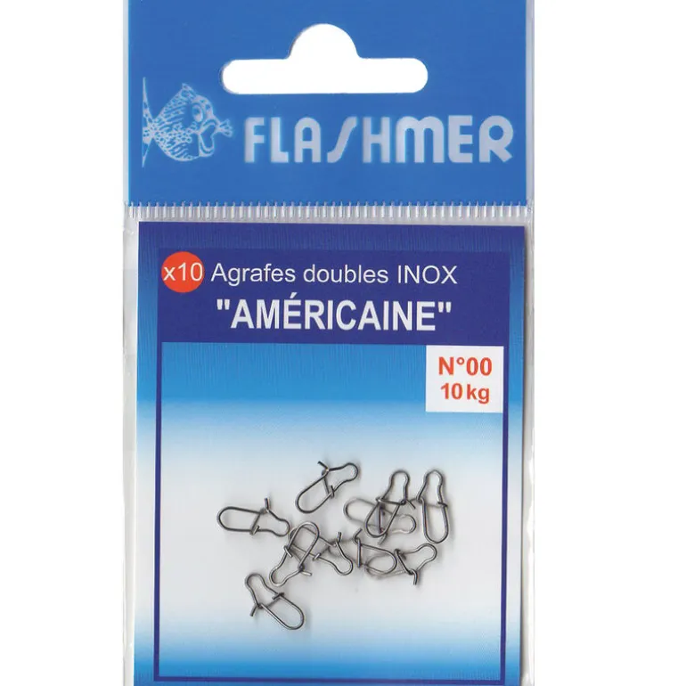 Agrafes flashmer americaine inox (x10)