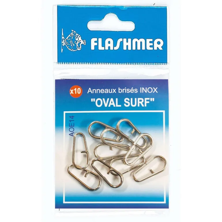 Anneau Ovale Surf Casting Inox FLASHMER X10