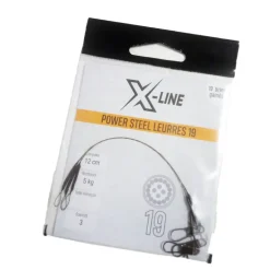 Bas de ligne acier carnassier x-line power steel 19 brins 70cm (x3)