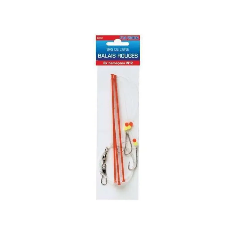 Bas de ligne Balais Rouge Flashmer 3 hameçons