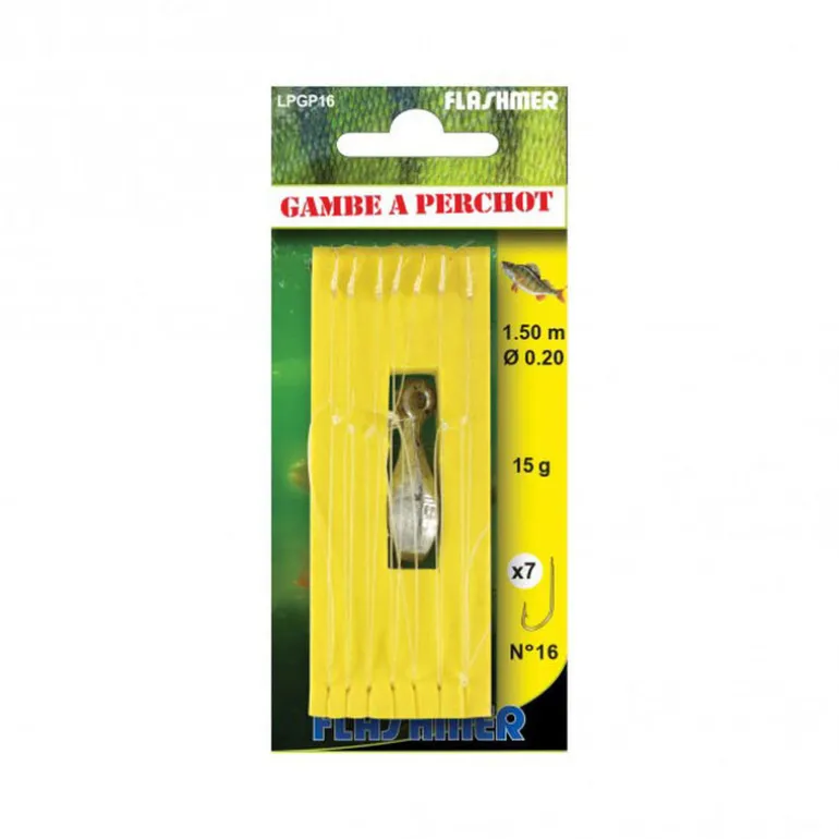 Bas de ligne Flashmer Gambe à Perchot 7 hameçons