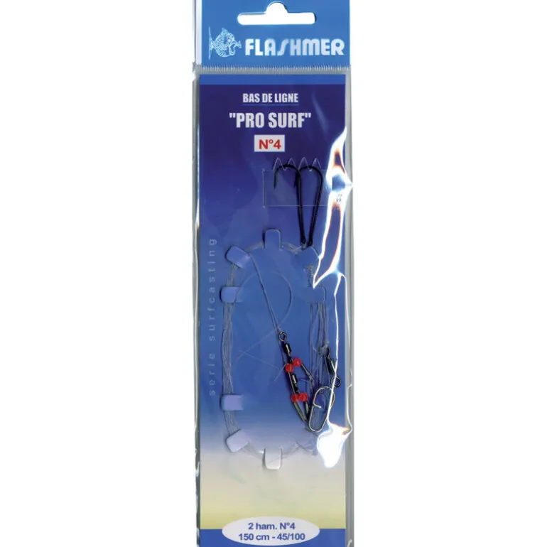 Bas de ligne mer flashmer pro surf 2 hamecons n°4