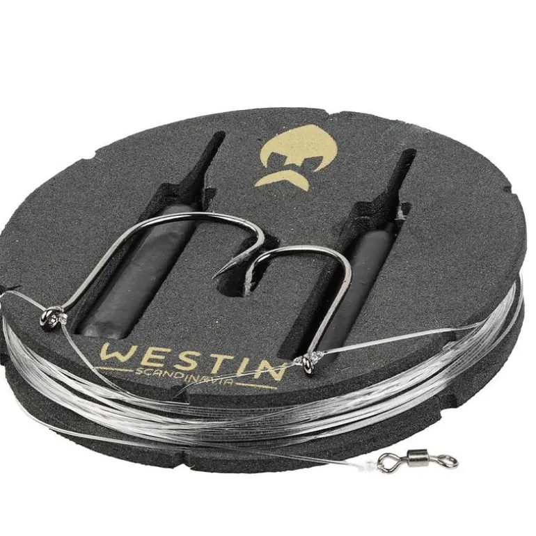 Bas de ligne prêt à pêcher Westin Dropshot Rig Kit 14g (x2) + ShadTeez Pin-Tail (x2)