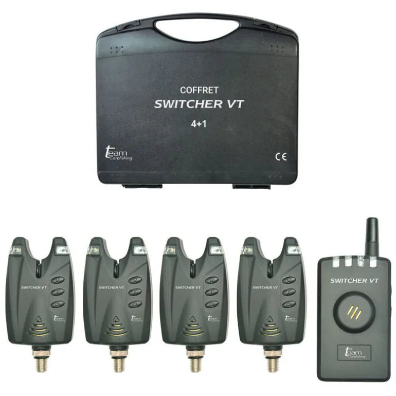 Coffret 4 détecteurs carpe team carpfishing switcher vt + centrale