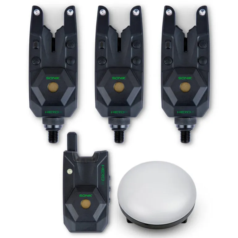Coffret 3 détecteurs + 1 centrale + 1 lampe bivvy Sonik HeroX