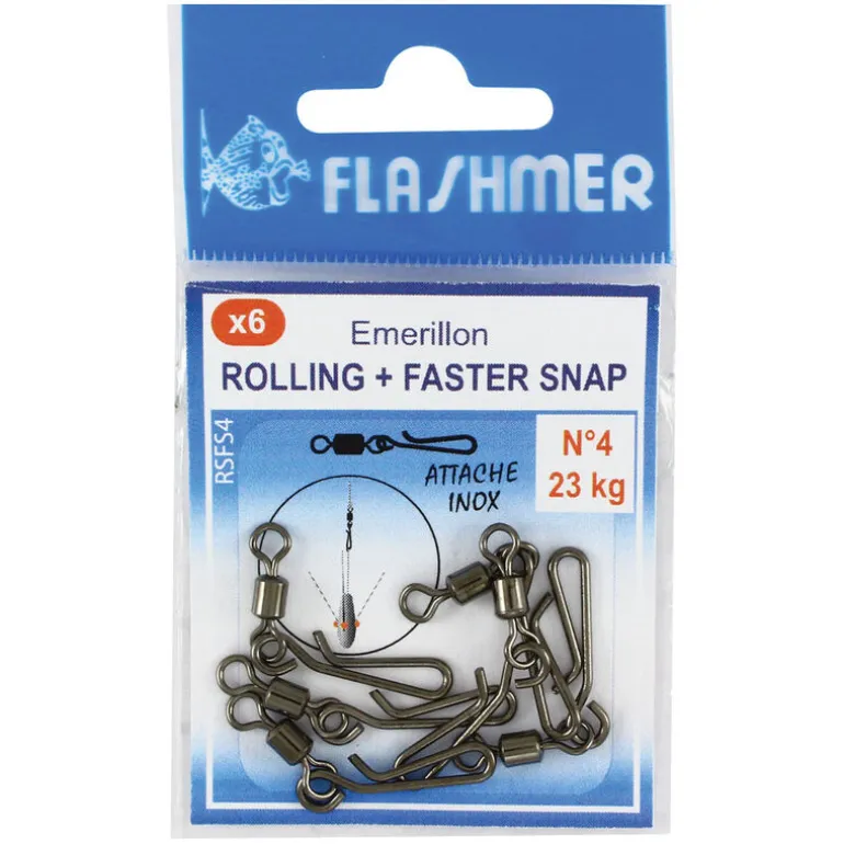 Emerillon rolling à agrafe flashmer faster snap