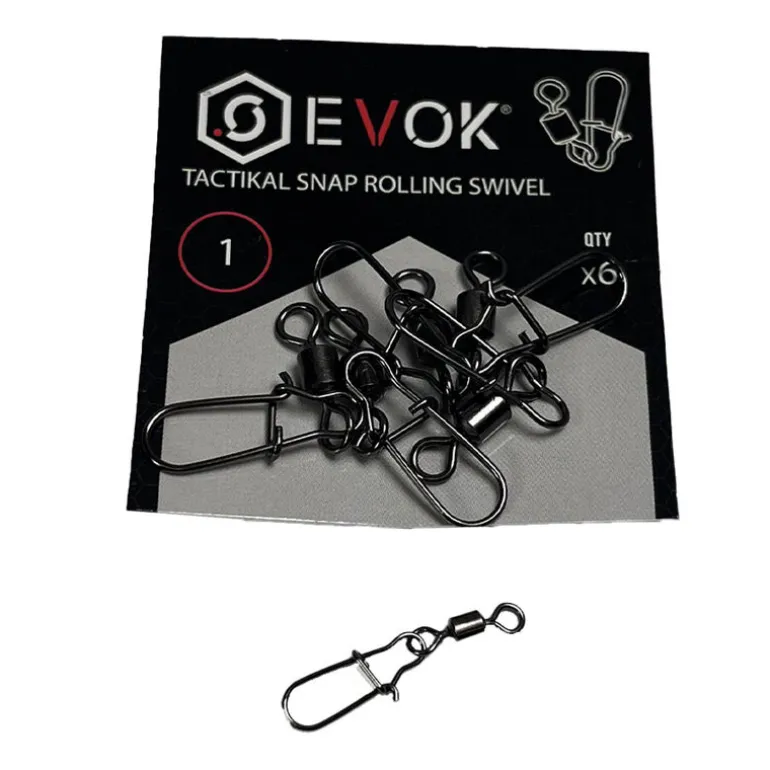 Emerillons Agrafes Evok Tactikal Snap Rolling Swivel x6