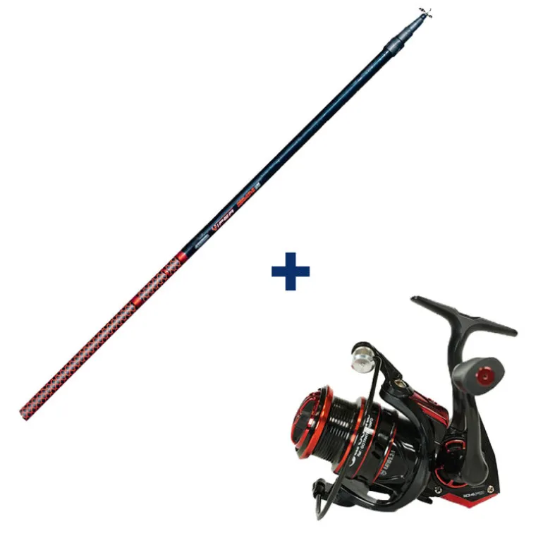Ensemble Garbolino Canne Téléréglable 4m80 + Moulinet 1000