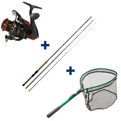 Ensemble Garbolino Toc Canne 3m90 + Moulinet 1000 + Epuisette Pliante