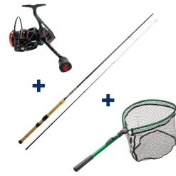 Ensemble Garbolino Vairon Manié Canne 2m70 + Moulinet 2000 + Epuisette Pliante