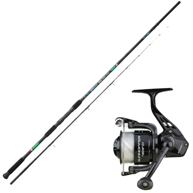 Ensemble Sunset Seaboss SW 2.10m, 100-200g + Moulinet Sunhopper SWF 501Fd