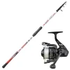 Ensemble Surfcasting Télescopique Sunset Freeport SW 3.90m (max 200g) + moulinet Sunhopper SWF 601Fd