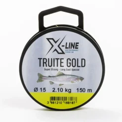 Fil nylon jaune fluo x-line truite gold 150 m