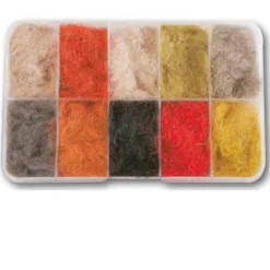Fly tying dubbing de lièvre boite 10 coloris jmc