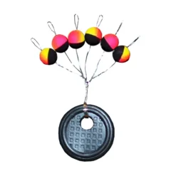 Guide Fil Truite Autobloquant Rigostop Fiquet Jaune/Rose/Noir (x6)