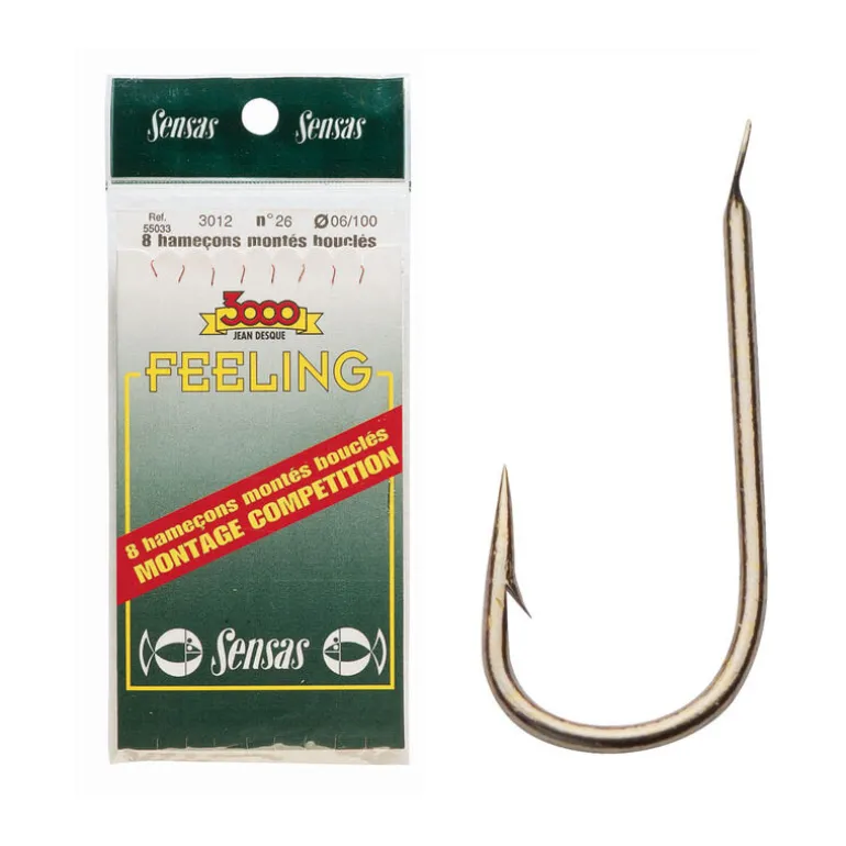 Hameçons montés coup sensas feeling 3411 nickel 20cm (x8)