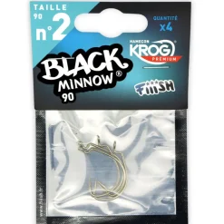 Hameçons texan fiiish krog premium vmc black minnow 90 (x4)