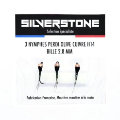 Kit 3 nymphes perdigones olives h14 bille cuivre tung 2,8 mm