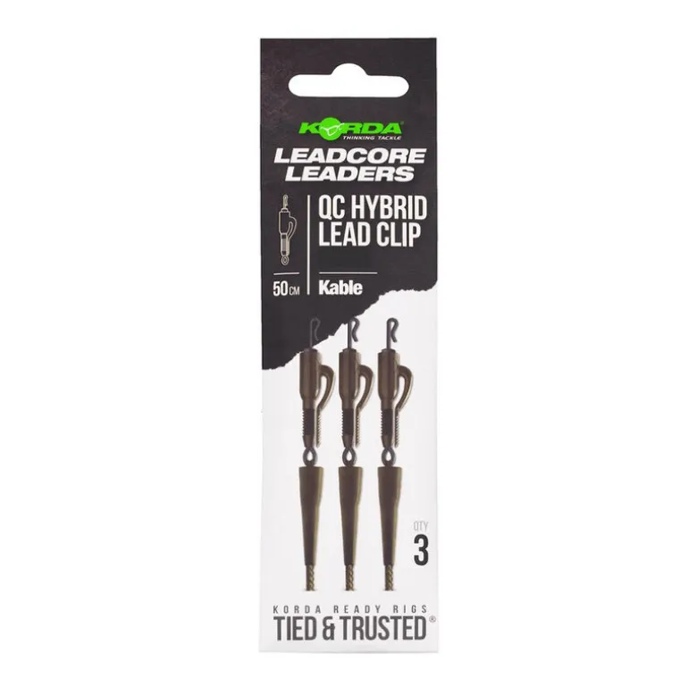 Leadcore Korda Kable Leadcore Leader Hybrid Lead Clip QC Swivel 50cm