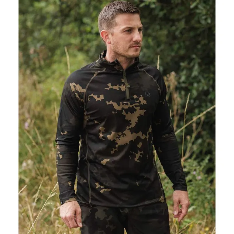 Maillot Korda a manche longue Kool UPF Zip Jersey Dark Camo