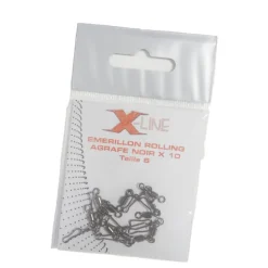 Émerillon à agrafe carnassier x-line noir (x10)
