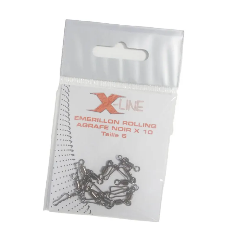 Émerillon à agrafe carnassier x-line noir (x10)