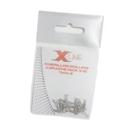 Émerillon à agrafe carnassier x-line nickel (x10)