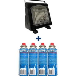 Pack Chauffage + 4 Cartouches de Gaz