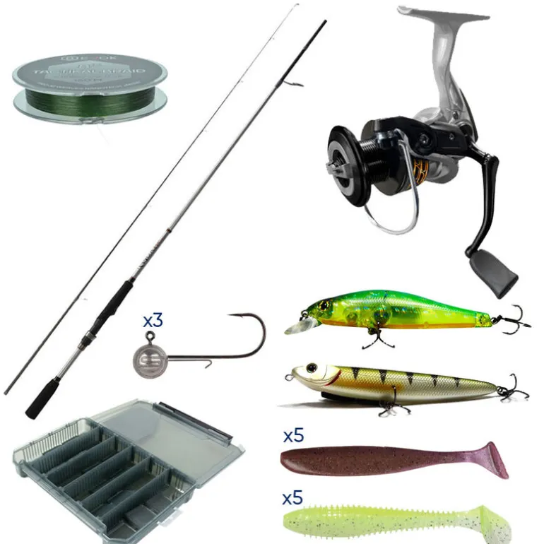 Pack Major Craft Kahory Spinning Combo 2.21m, 10-42g + tresse + boite + leurres