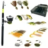 Pack Prêt à Pêcher Brochet Bzone Striker Telespin 240MH 10-40g + Moulinet + Nylon + Leurres + Boites