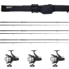 Pack Sert carpe 3 cannes 10' 3lbs + 3 moulinets débrayable + fourreau