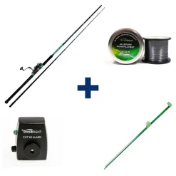 Pack Tank Heavy Spin + Monofilament + Cat XR Alarm+ Adjustable Sand Spike