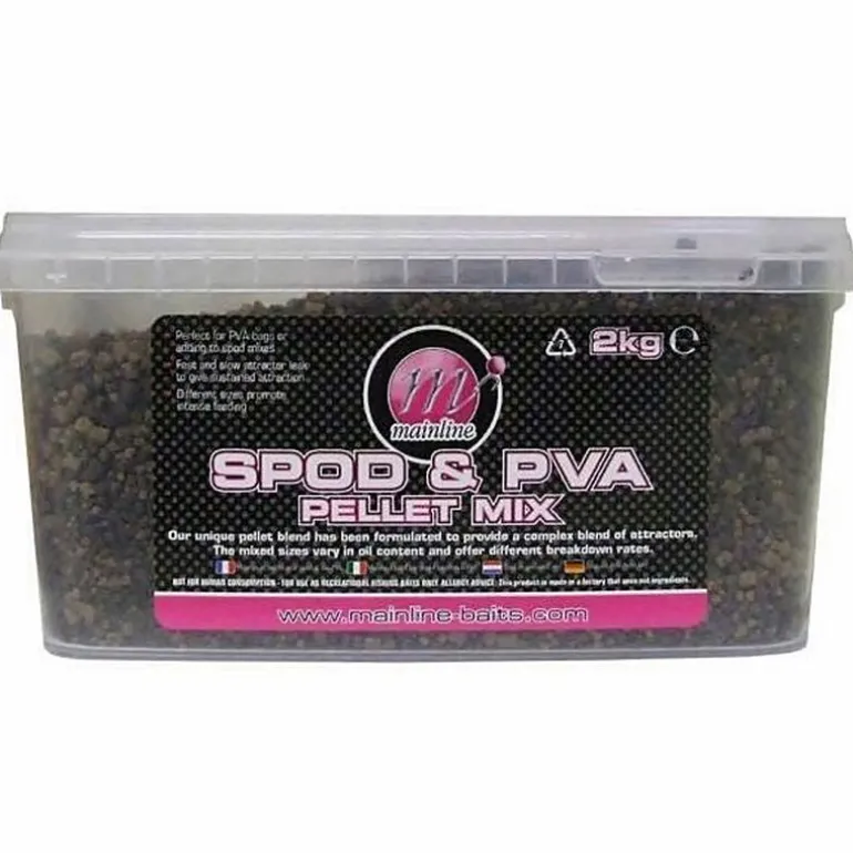 Pellets d'amorçages carpe mainline spod and pva pellet mix 2 kg
