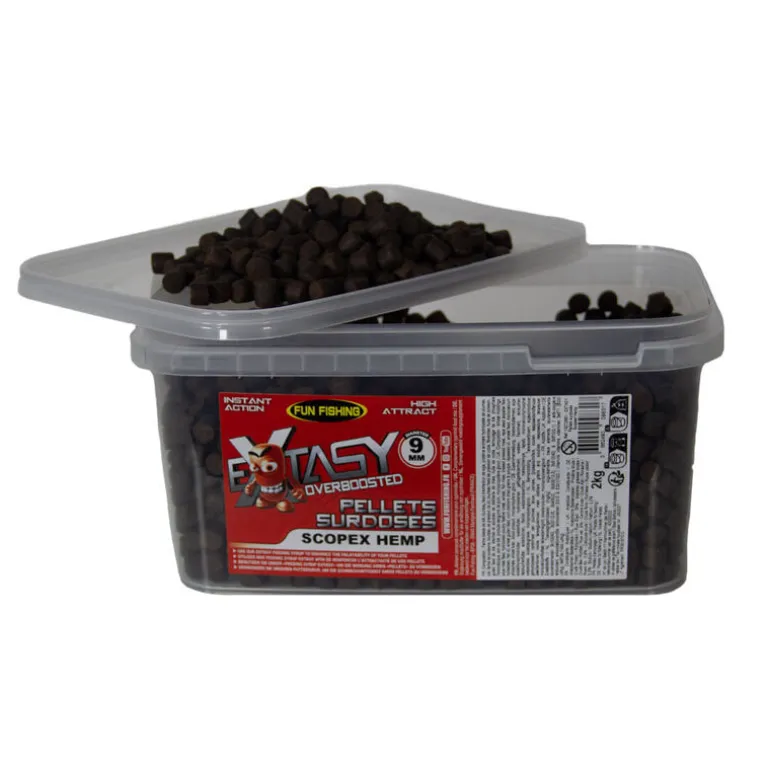 Pellets Fun Fishing Extasy Pellets Surdosés Seau 2kg - 9mm Scopex Hemp