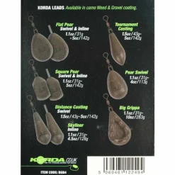 Plomb à émerillon korda square pear swivel (x2)