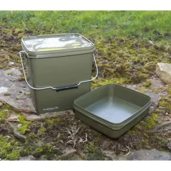 Seau carpe trakker olive square bucket