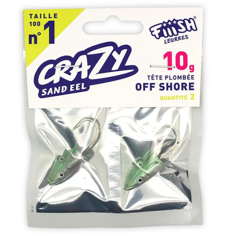 Tete plombee fiiish crazy sand eel 100 off shore 10g (x2)
