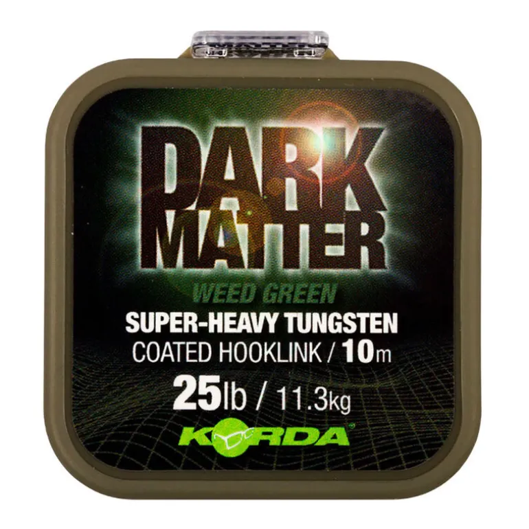 Tresse à bas de ligne korda dark matter tungsten coated braid weed green 10m