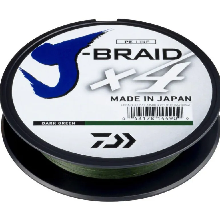 Tresse daiwa jbraid 4 brins verte 270m