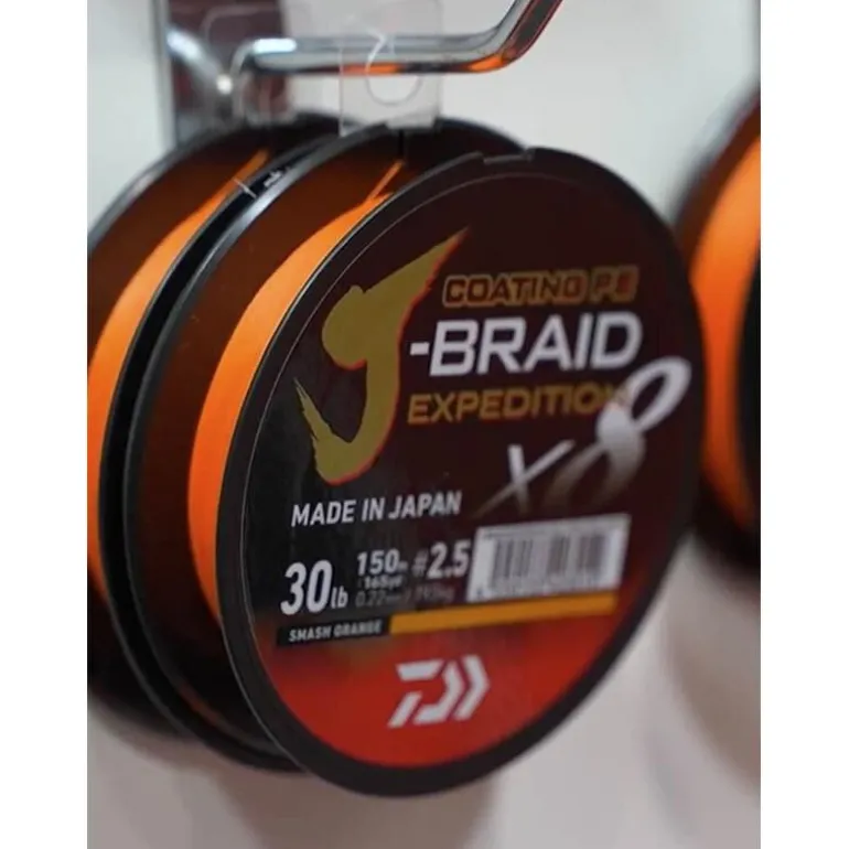 Tresse Daiwa J-Braid Exp X8 Smash Orange - 300m