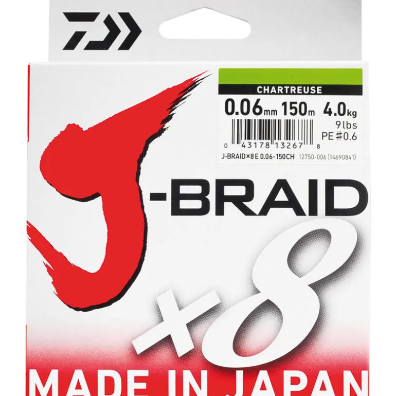 Tresse Daiwa J-Braid x8 Chartreuse 150m