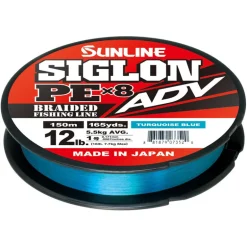 Tresse Sunline Siglon ADV x8 Bleu Turquoise 150m