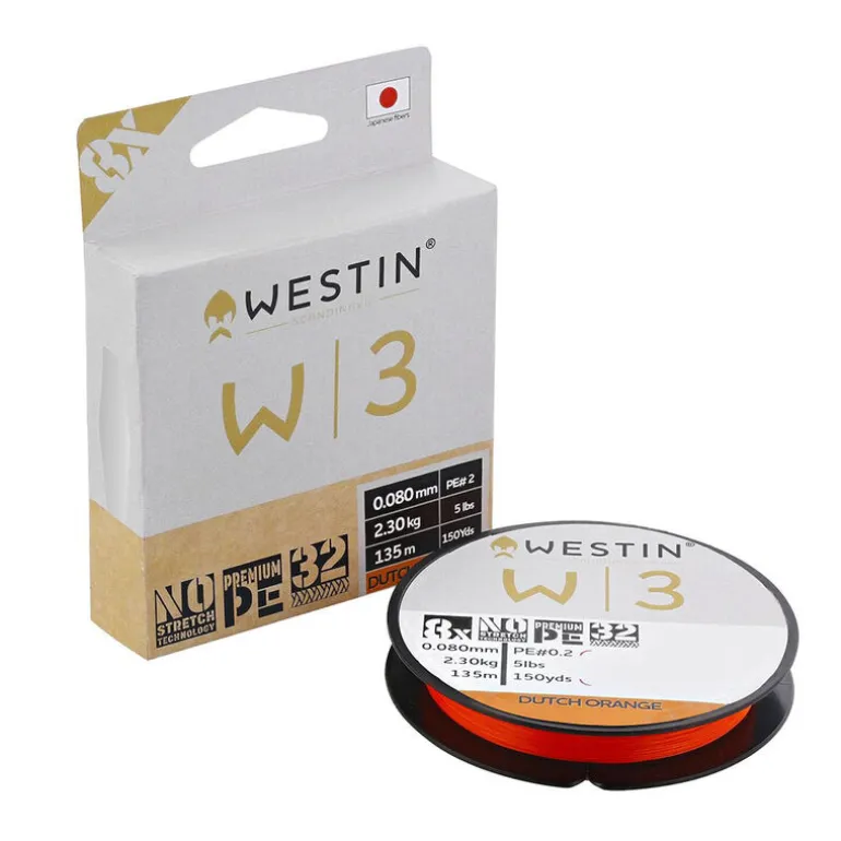 Tresse WESTIN W3 8-BRAID DUTCH Orange 135m