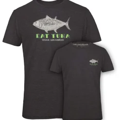 T-shirt Grundens Eat Tuna Heather Charcoal