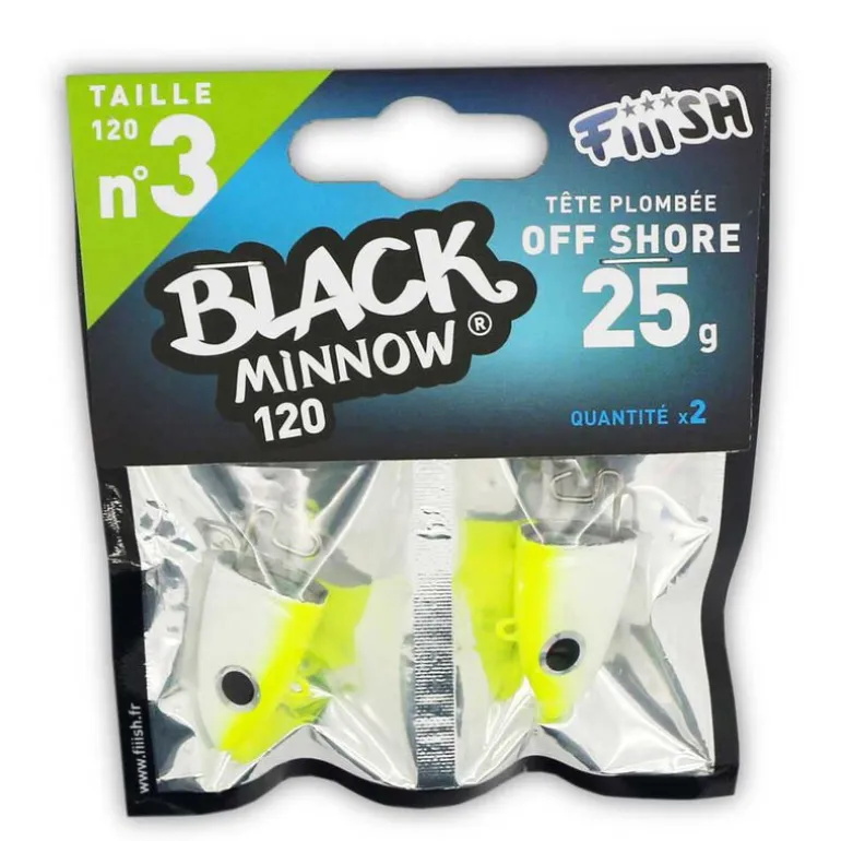 Tête plombée fiiish black minnow 120 off shore 25g (x2)