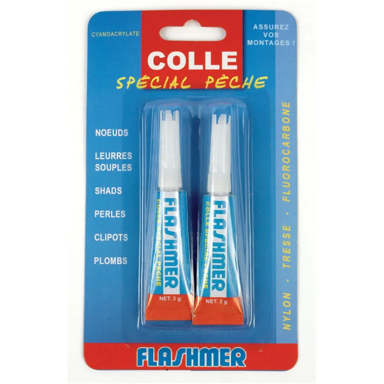 2 tubes de colle flashmer spècial pêche
